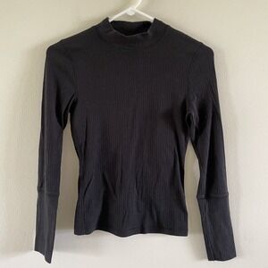 Intimately Free People Mock Turtleneck Size Small Ribbed Knit Black The Ricky